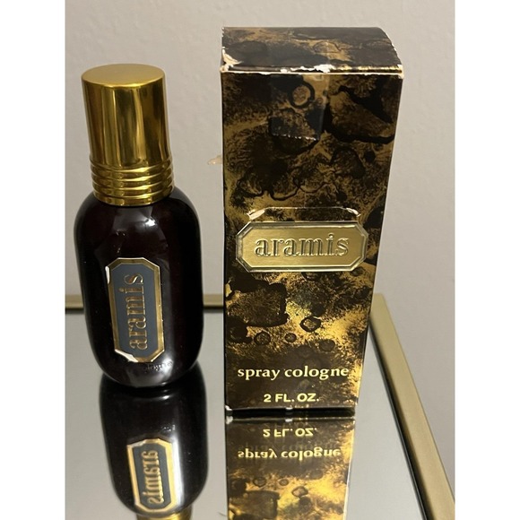 VTG Aramis Spray Cologne 1970's 2 oz Mens w/ Box Vintage Dark Bottle